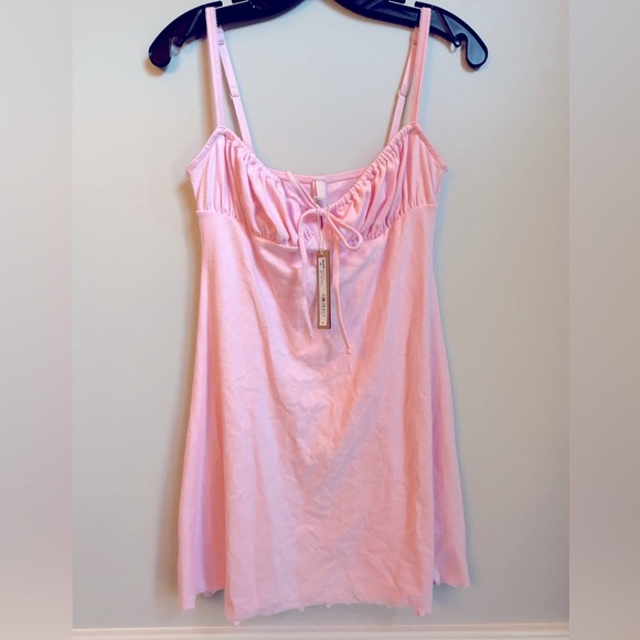 Skims Pointelle mini dress, nwt, lg, pink - Picture 1 of 5